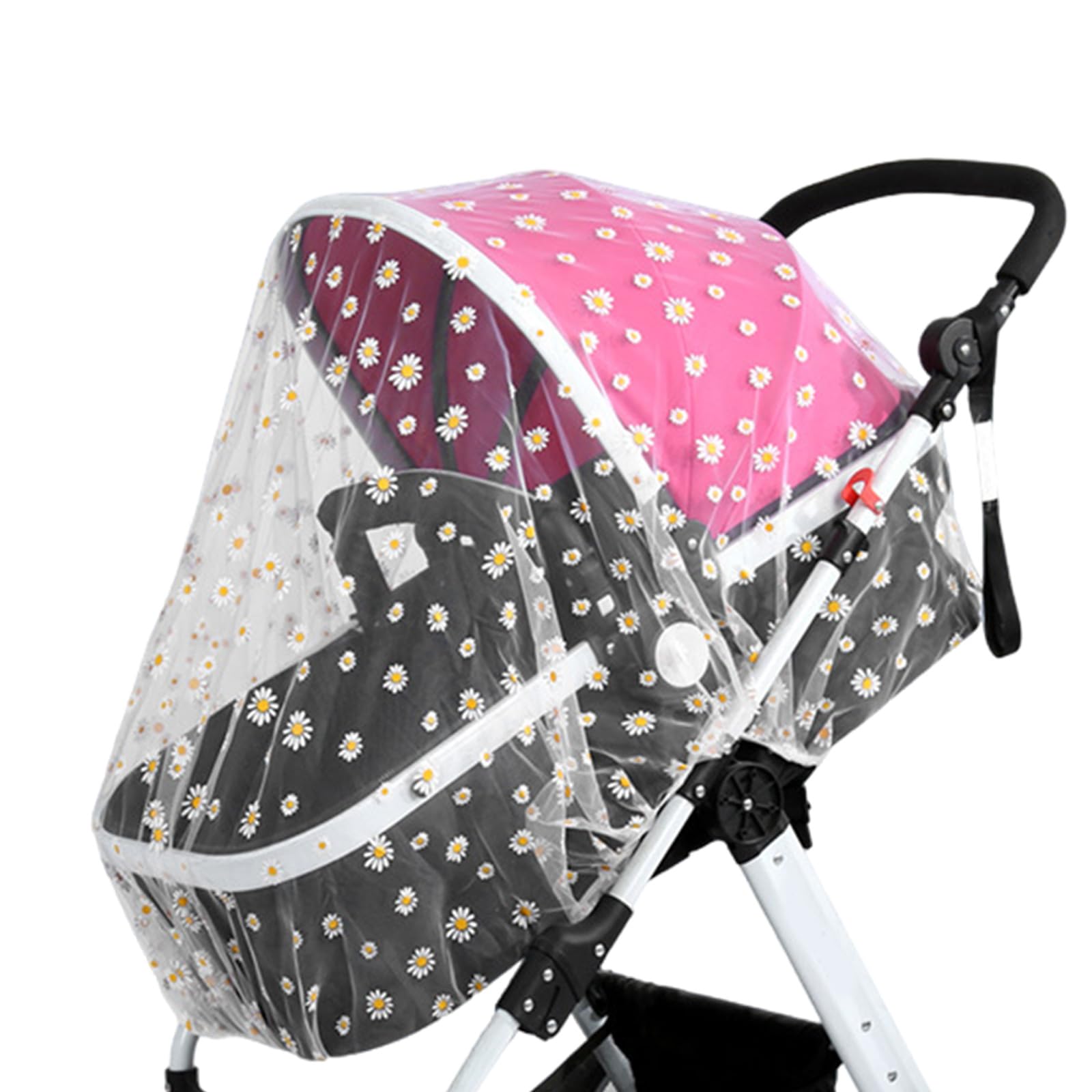 Cochecitos de bebé seguros, cubierta con mosquitera, detalle de bordado de flores, cubierta protectora para cochecito, accesorio de viaje esencial, accesorios para cochecito