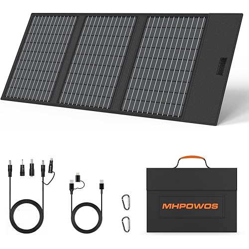 45W Portable Solar Panel Charger with USB-C, USB-A and DC Outputs 18V Foldable IP67 Waterproof Solar Panels with an Adjustable Kickstand, Mini Charger for Phones, Power Bank, Camping, Hiking, Outdoor
