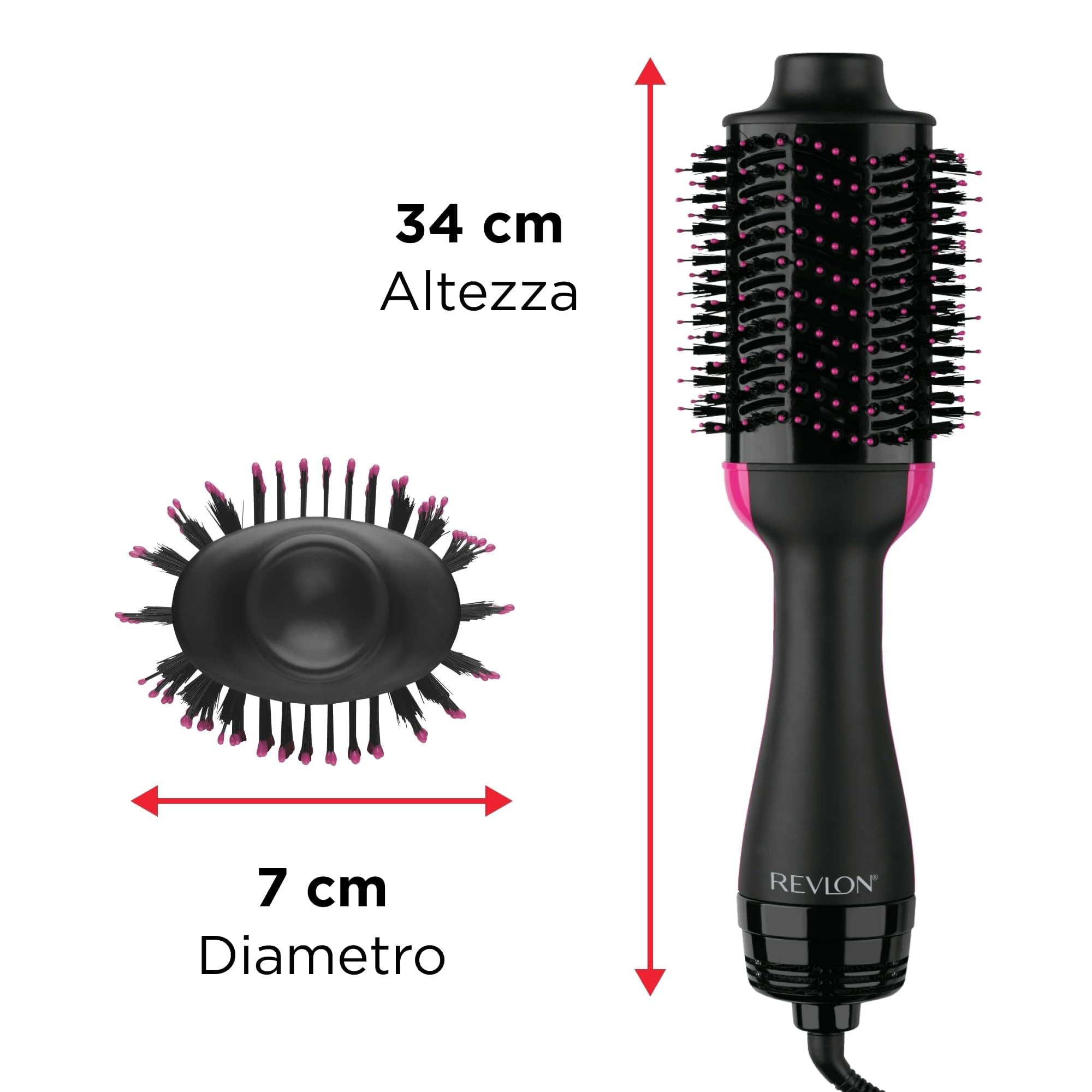 Revlon One- Step Asciugacapelli volumizzante, Tecnologia Ionica e Ceramica, Capelli medi e lunghi, Nero
