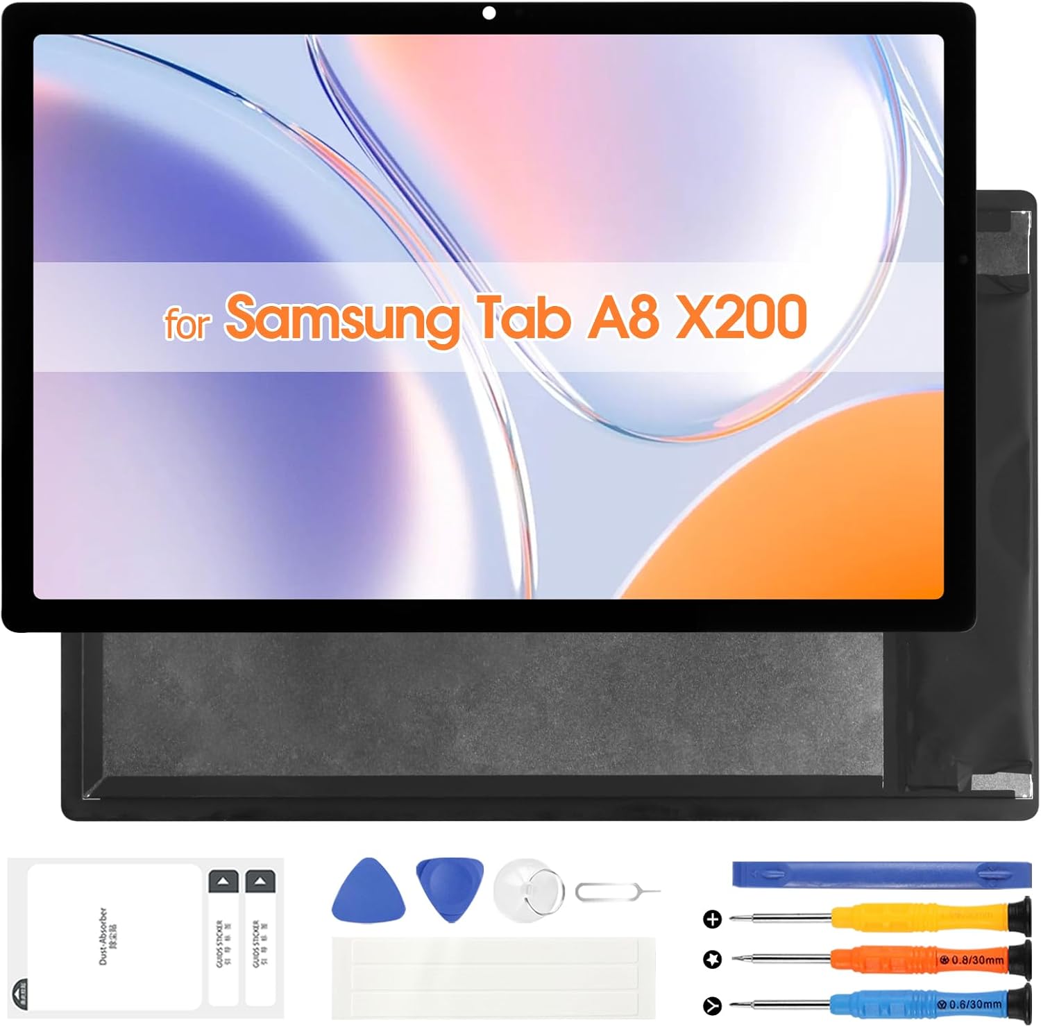 for Samsung Tab A8 X200 LCD Display for Samsung Galaxy Tab A8 10.5 2021 Screen Replacement SM-X200 SM-X205 LCD Screen Touchscreen Digitizer Full Assembly with Repair Tools (Black,10.5 inch)