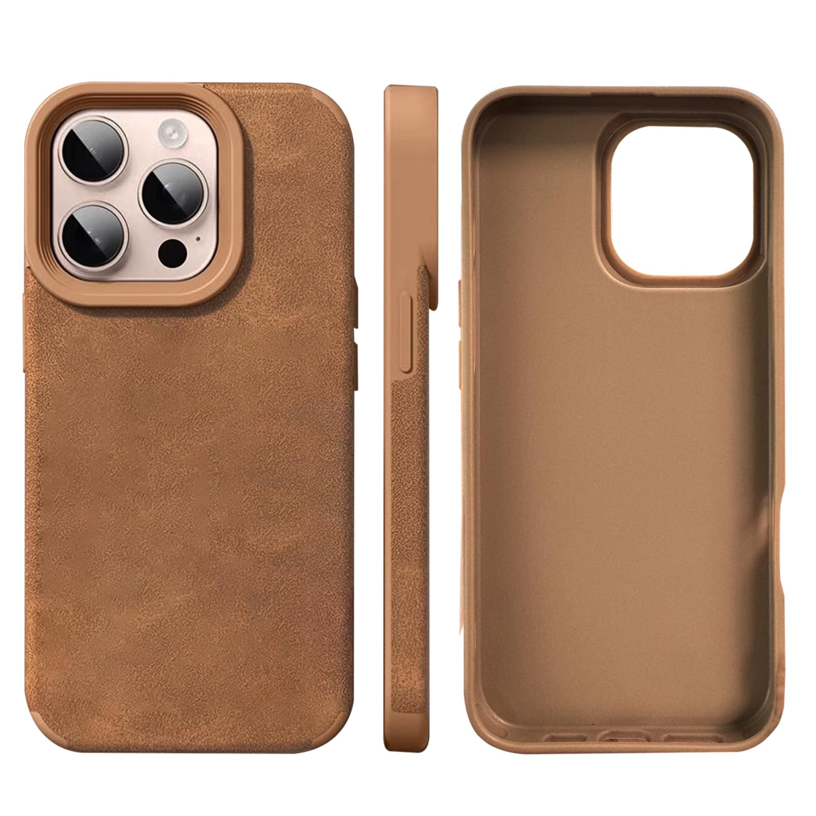 for iPhone 13 Pro Case,Soft TPU Matte Leather Shockproof Anti-Fingerprint Phone Case for iPhone 13 Pro,Brown