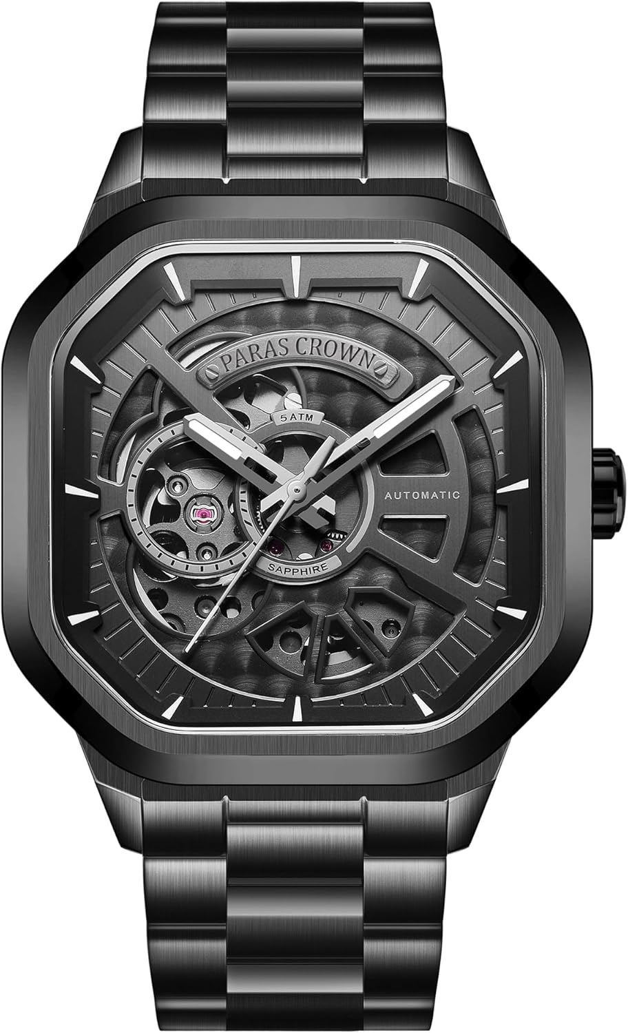 Paras Crown Automatic Watches for Men Mechanical Watch Stainless Case 50M Waterproof Fashion Luxury Wrist Watches for Men
