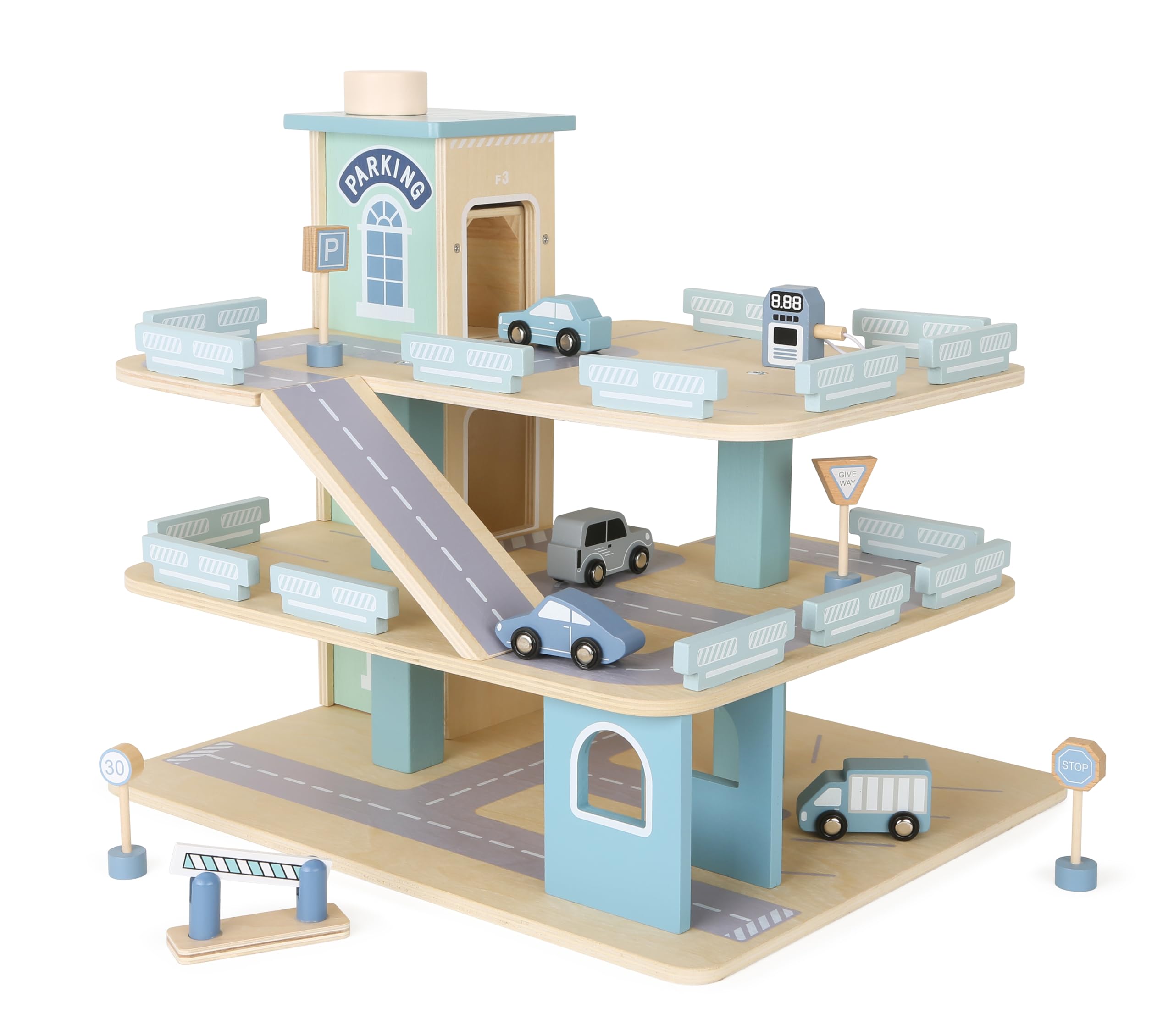 Bayer Chic 2000 Aparcamiento Grande para niños de Madera, Garaje con Accesorios, Garaje para Juegos con Ascensor