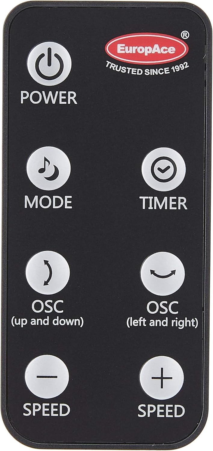 EuropAce EJF 6981V Jet Turbine Fan remote control