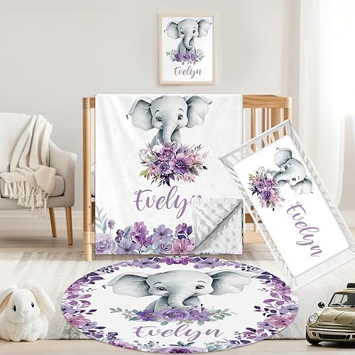 Miniatura 19 de Juego de ropa de cama personalizado para cuna de bebé, 3 piezas, juegos de cuna de bebé con nombre personalizado para niños y niñas, juego de ropa