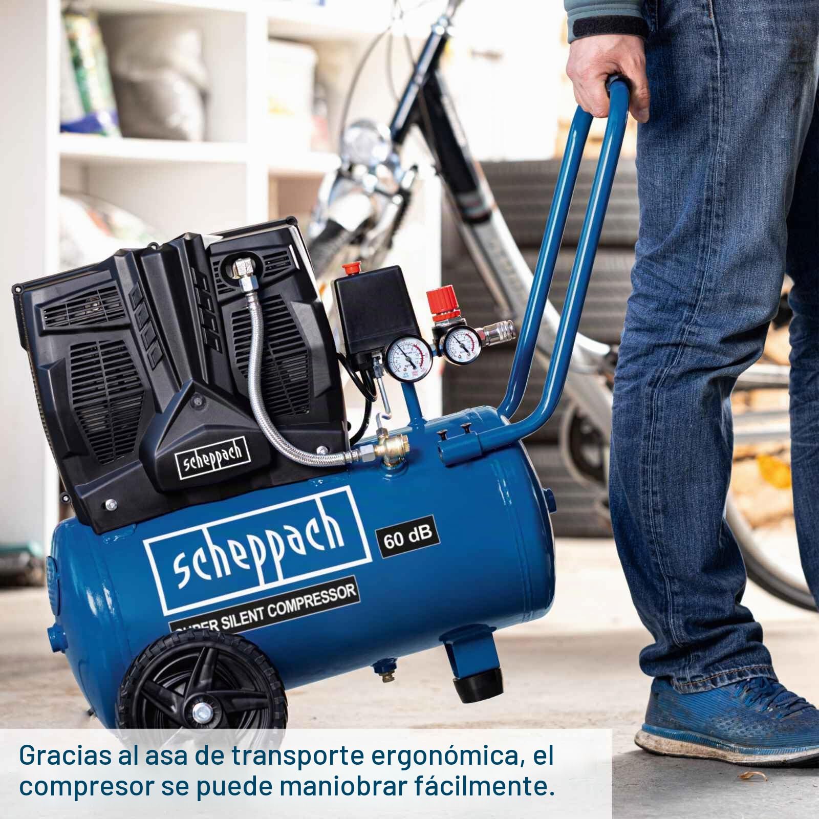 Scheppach Compresor silencioso HC25si 230V 50Hz 1100W - 24L - 8 Bar marca