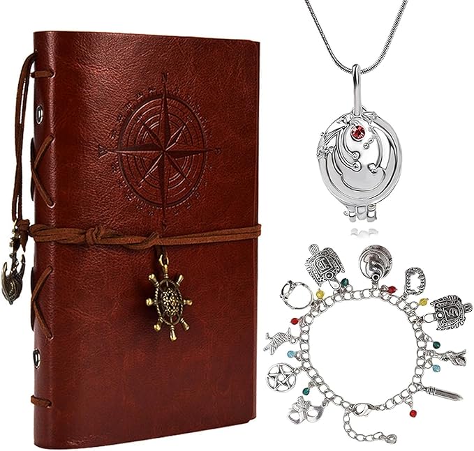 HJYZY  | Juego de joyas de vampiro para mujer, diseño clásico de piel, cuaderno de Elena, caminata diurna Katherine, pulsera Stefan, collar familiar, 3 piezas, 1, Metal, Sin piedra preciosa