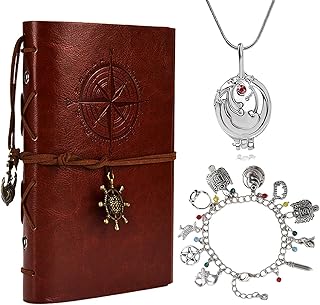 The Vampire Jewelry Set for Women's Vintage Leather Writing Journal Elena Notebook Daywalking Katherine Bracelet Stefan Family Necklace 3 Pcs