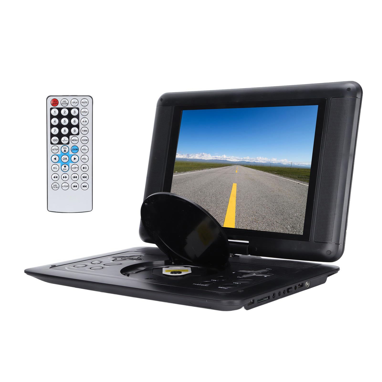 Lettore Dvd Portatile da 12, Lettore TV Piccolo con Schermo con Rotazione di 270°, Lettore Dvd Portatile con Display Widescreen LCD per Casa, Ufficio, Auto (Spina UE)