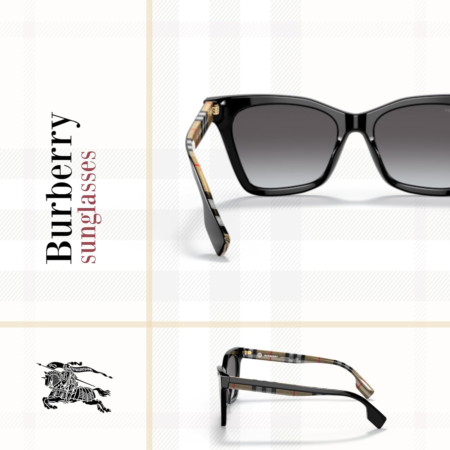 BURBERRY Elsa BE4346 Rectangular Sunglasses For Women + BUNDLE with ACCESSORY EYEWEAR KIT - Image 5