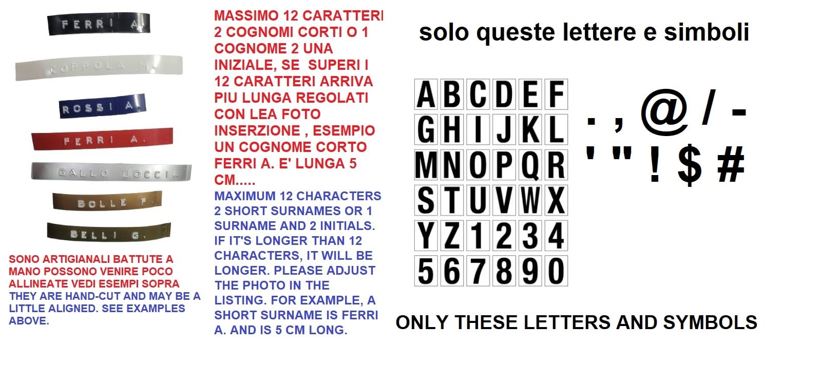 TARGHETTA 1 Etichetta NOMI A RILIEVO CITOFONO Un RIGO in Carta PLASTIFICATA ADESIVA Sottile Adesiva 1x5 6 CM, PER Cassetta Posta targa BARATTOLI E per DENOMINARE tutto