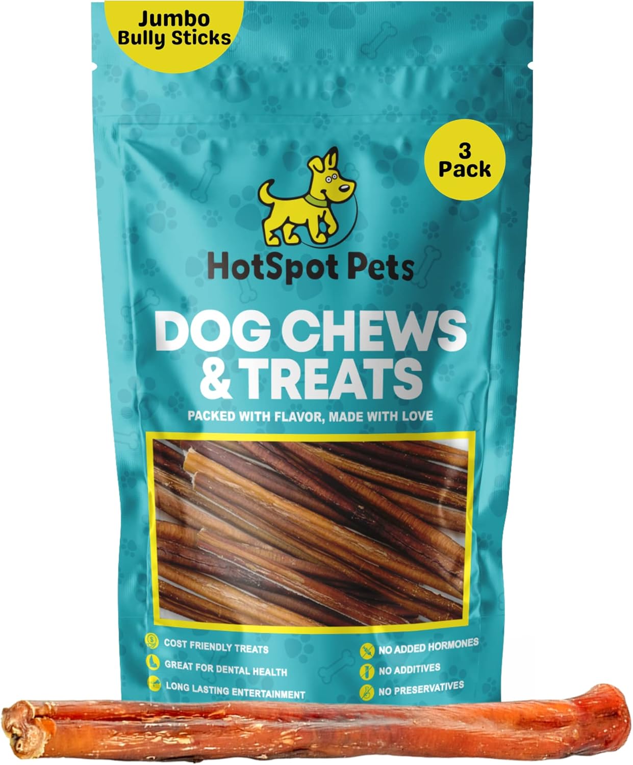 hotspot pets Bully Sticks Jumbo All Natural Long Lasting