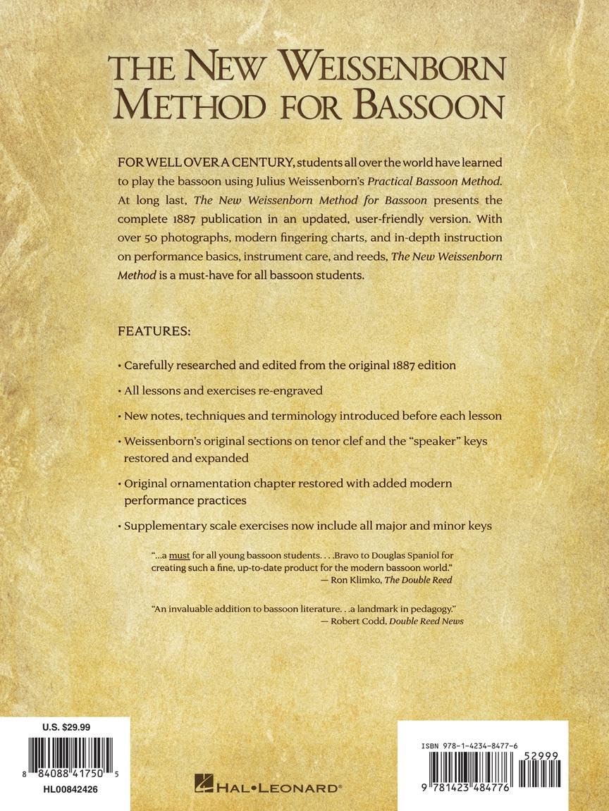 The New Weissenborn Method for Bassoon: (Spiral Bound) - Sheet Music Book with Over 50 Photographs, Fingering Charts, In-Depth Instructions, and More