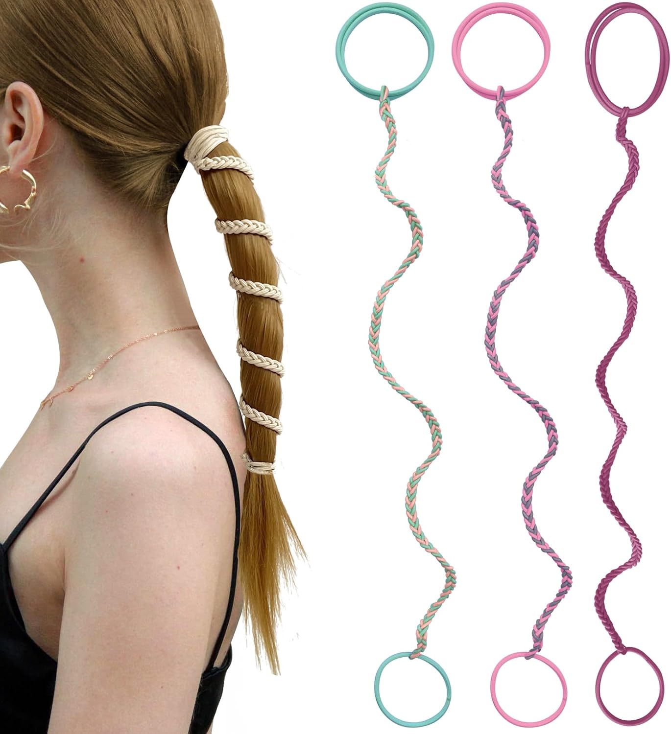 レジンヘアゴム スクエア 大人カラー ブラック 透け感 2 ヘアゴム