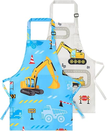 WERNNSAI Paquete de 2 delantales para niños pequeños, delantales artísticos para niños pequeños