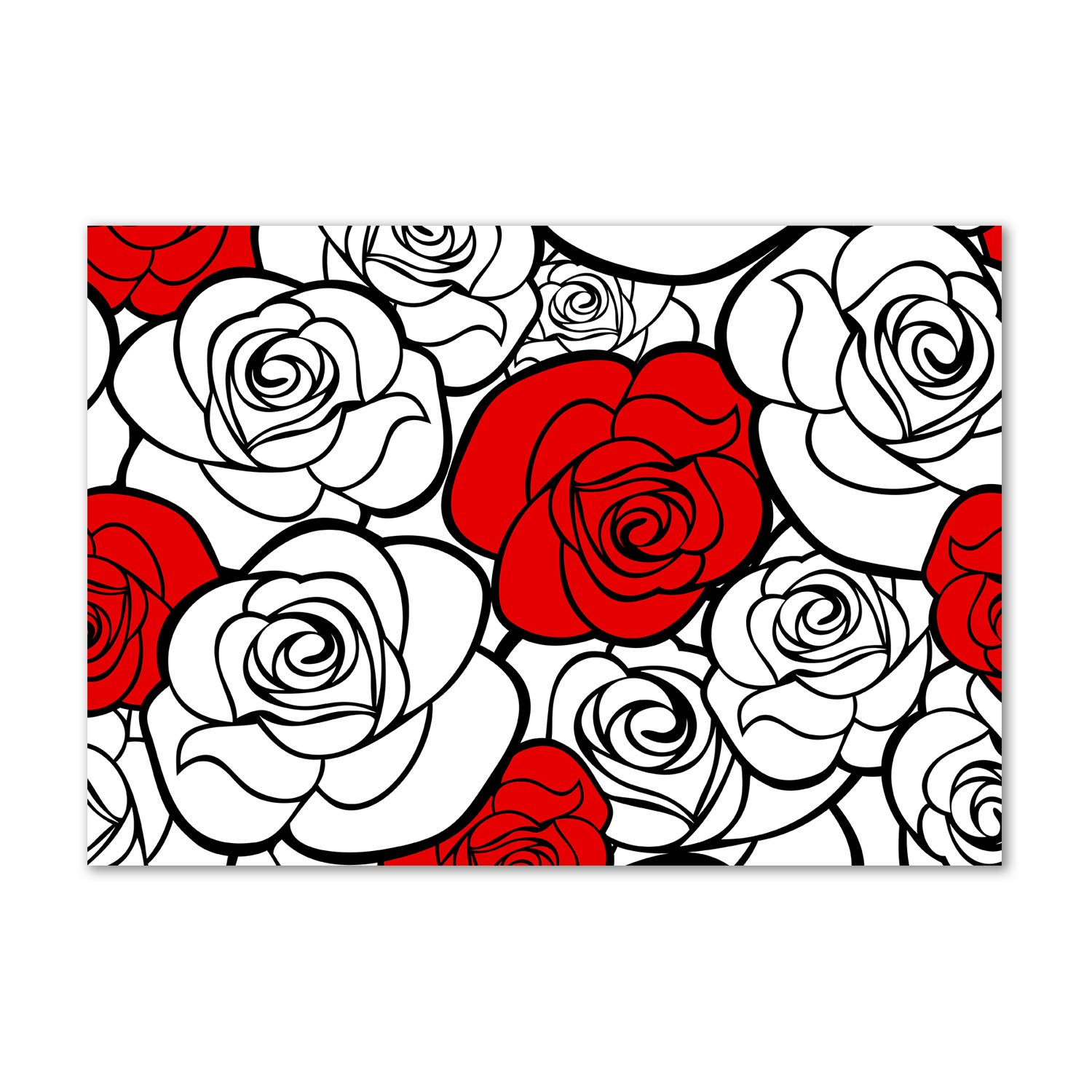 Acrylic glass picture de roses rouges avec effet de profondeur pour salon chic
