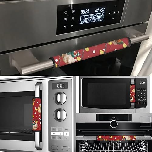 Vista 62 de 6 fundas lavables para manijas de puerta de refrigerador, protector antideslizante para nevera, horno, lavavajillas, mantener alejadas de huellas