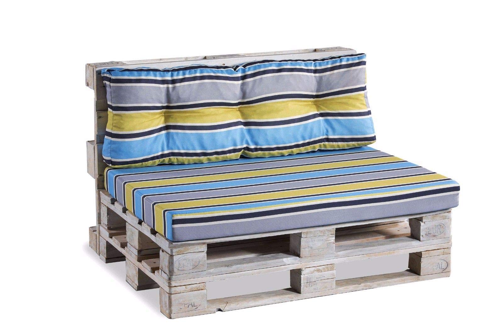 Cojines para palets Cojines para palets PPF (Respaldo 120x60 Acolchado, Azul-Amarillo 5)