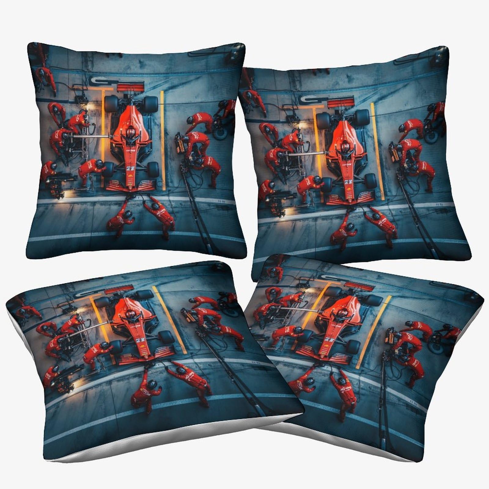Xiaopangxy Formulaa Racing-10 Luxury Microfiber Square Throw Pillow Cases Formulaa Racing With Invisible Zipper, 50X50cm, 4 Pcs Decorative Throw Pillowcases With Pit Stop, For Livingroom Sofa Bedroom