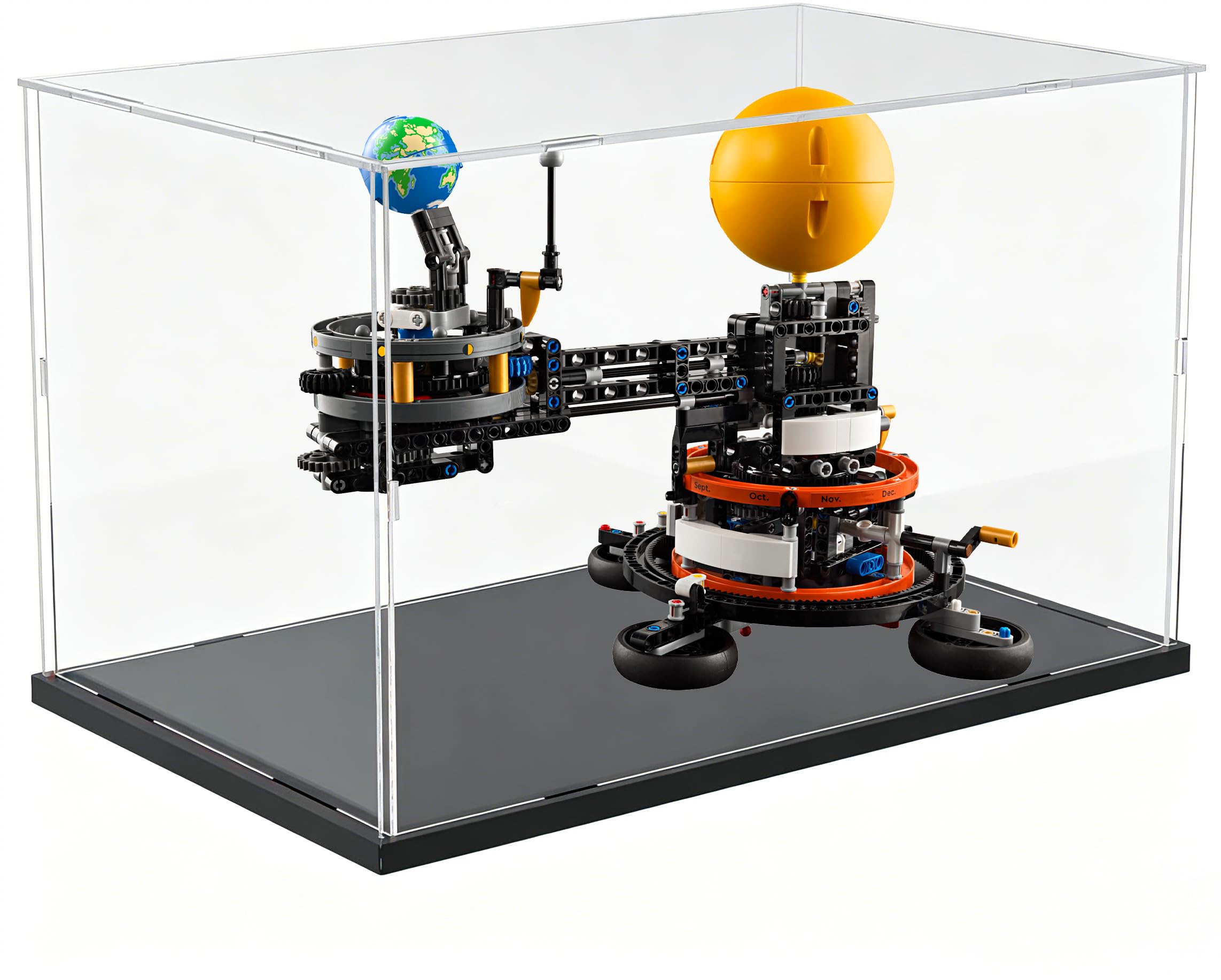 DuvinDD Vitrine en acrylique pour Lego Himeji Castle 21060 et Poudlard Castle 76419, Planets Lego 42179 - 40 x 30 x 25 cm - Boîte de protection contre la poussière transparente avec socle noir