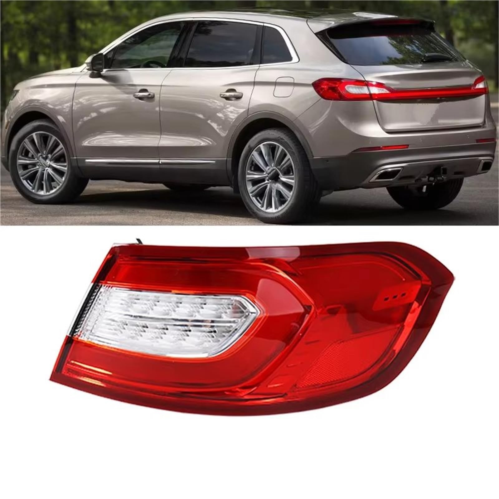 Genérico Piloto Trasero Para Lincoln Para MKX 2016 2017 2018 LED Luces Traseras Conjunto De Lámpara Señal Giro Freno Trasero Accesorios Coche Luz Trasera Coche(Izquierda)