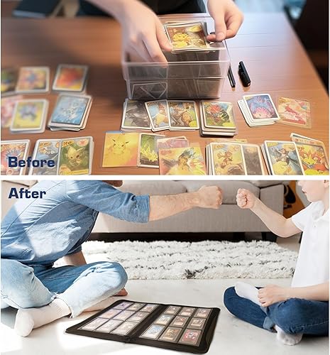 Miniatura 6 de Carpeta de carga superior para tarjetas, capacidad para 360 cargadores superiores, almacenamiento de tarjetas RichRarity con 9 bolsillos con fundas