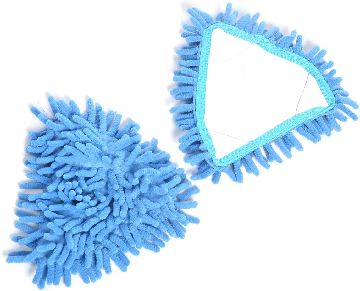 Ehonestbuy 2 Pcs Triangular Replacement Microfiber Mop Head Refill, 6 inch (Blue)