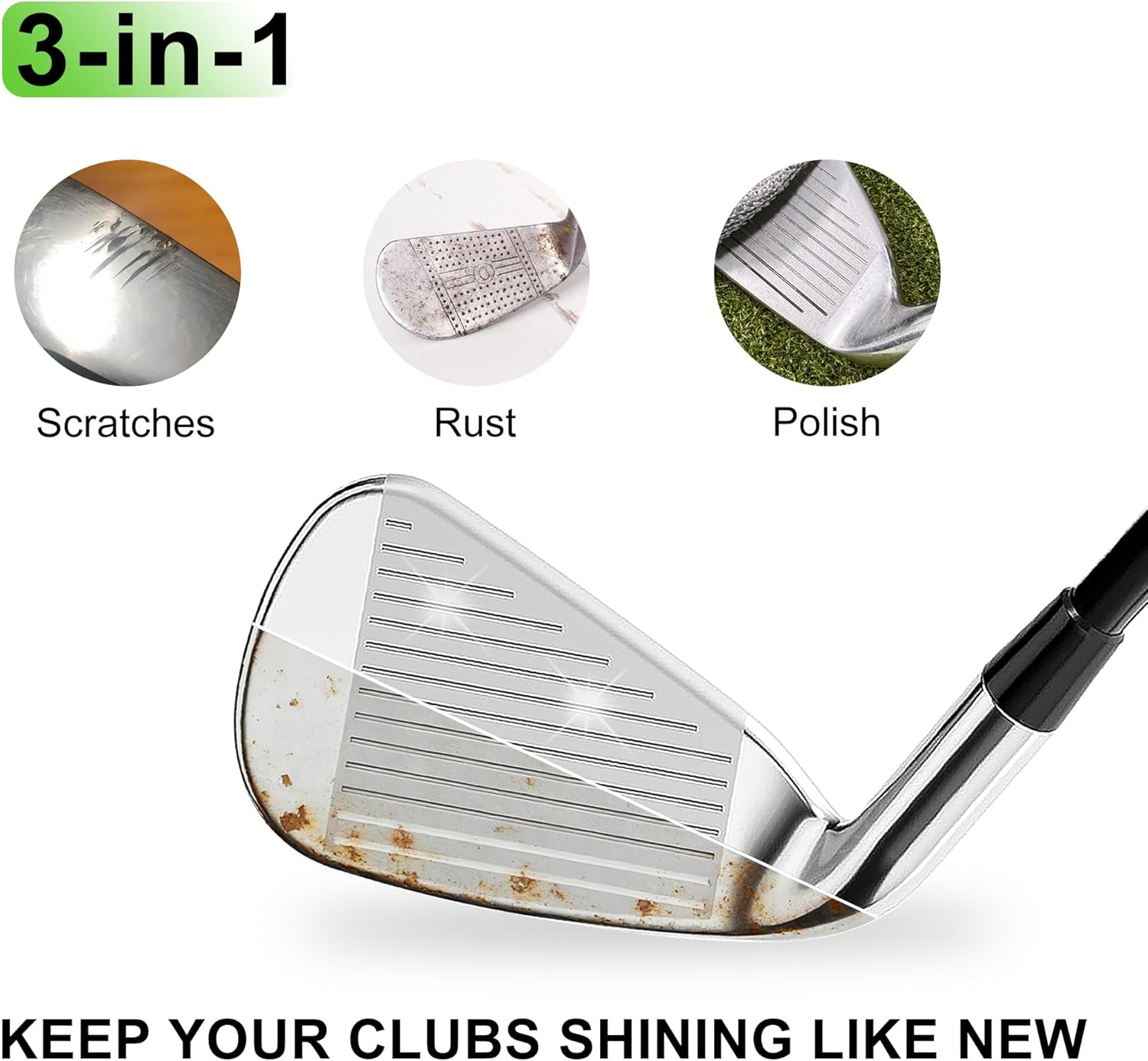 Golf Club Polish, Golf Club Cleaner and Scratch Remover, Long Lasting Golf Club Polish for Metal, Zinc, Aluminum & Steel Clubs Golf Accessories - Image 2