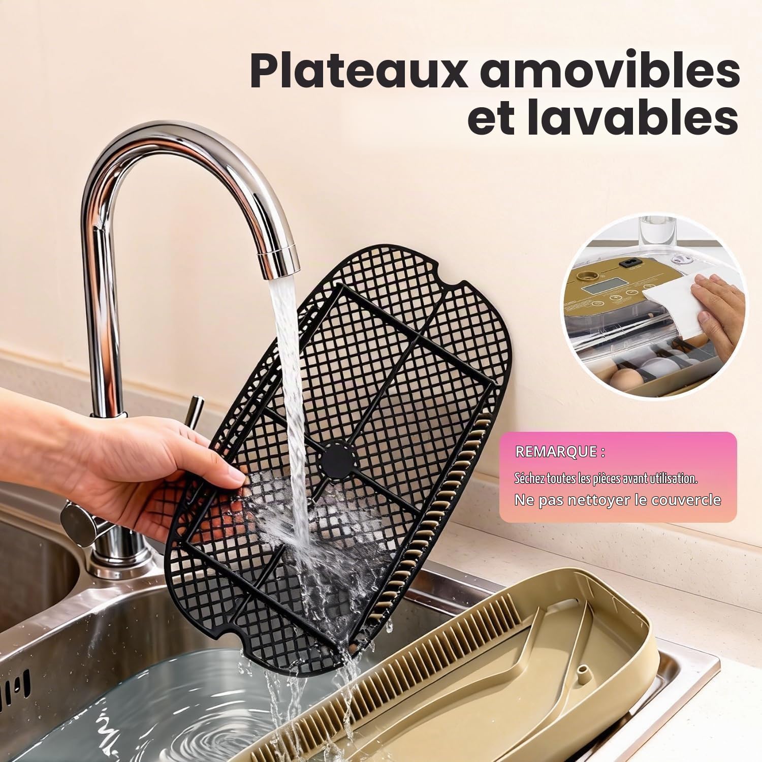 Incubateur pour éclosion de 24 œufs, retourneur Automatique d'œufs et Nouveau système de contrôle Automatique de l'humidité, Vision Claire à 360° pour Poulet, Canard et caille