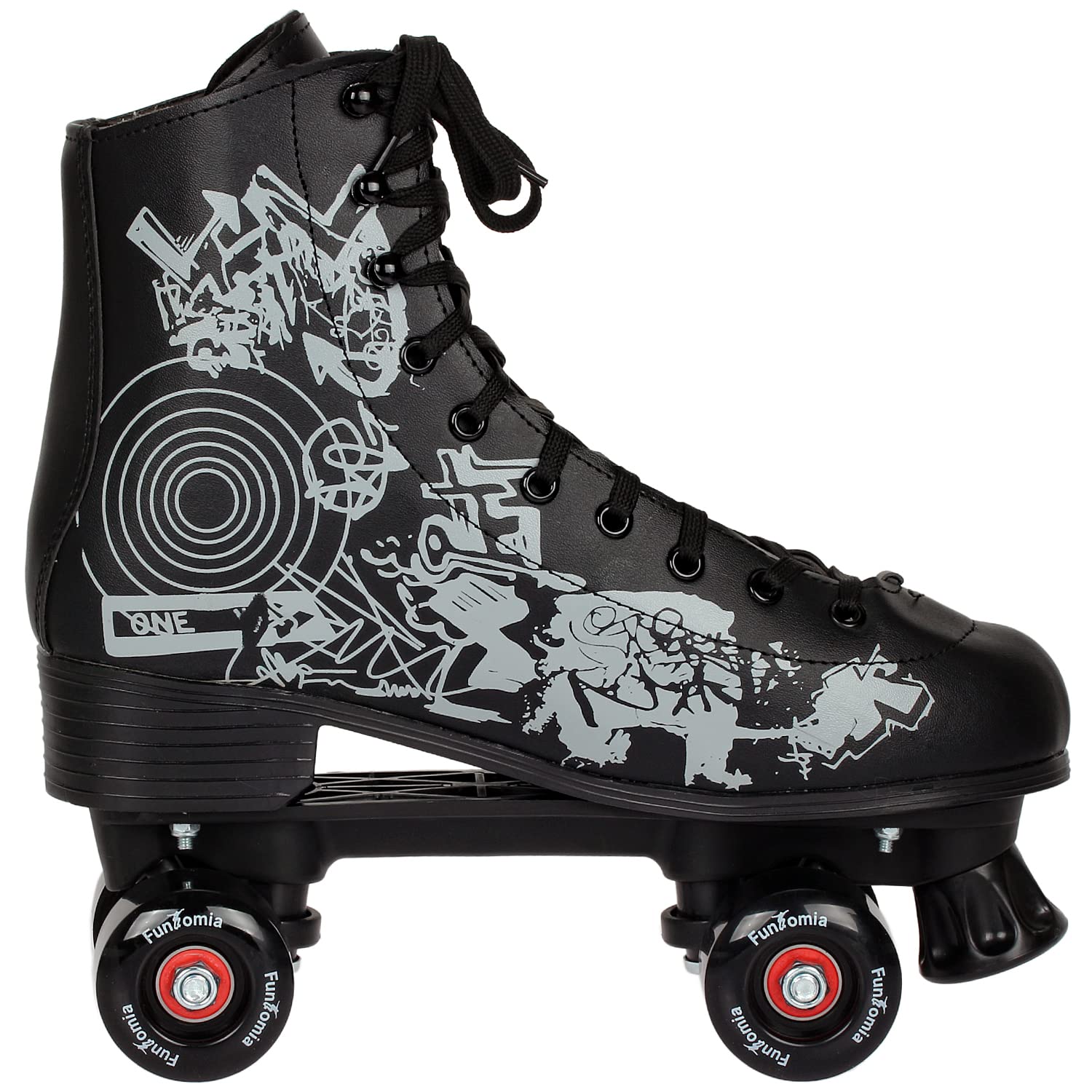 FunTomia - Patines 4 Ruedas de Discoteca en Tallas 30 a 44, para Interior y Exterior (36, Negro)