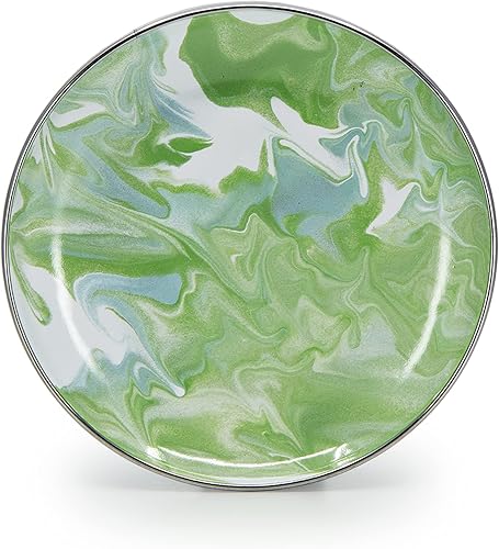 Vista 32 de Golden Rabbit Enamelware Appetizer Plates, 6 inch, Sea Glass, Set of 4