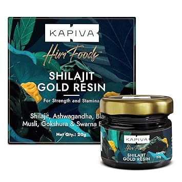 Kapiva Shilajit/Shilajeet Gold Resin - 20g | 500mg/Serving | 40 Servings | Boost Muscle Growth & Stamina | Contains 24 Carat Gold | 100% Ayurvedic - image, photos