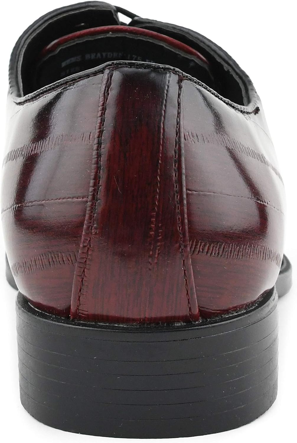 Bolano Brayden - Men's Dress Shoes - Exotic EEL Skin Print, Oxford Lace-Ups, Black Burnished Toe - Exotic Formal Shoes for Men - Original, Designer Shoes - Image 5