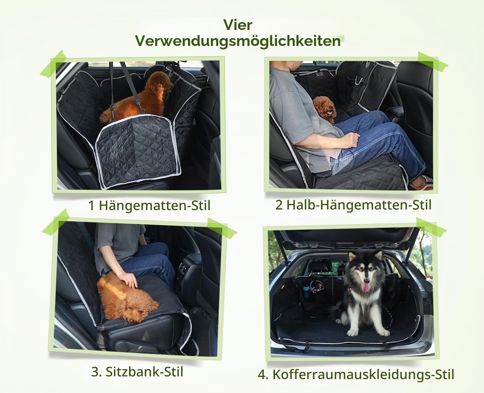 pecute Hundedecke Auto Rückbank 136 * 146 cm, Rücksitz mit Seitenschutz & Sichtfenster, Autositzbezug für Hunde, kofferraumschutz Hund, Kratzfeste & Wasserabweisende