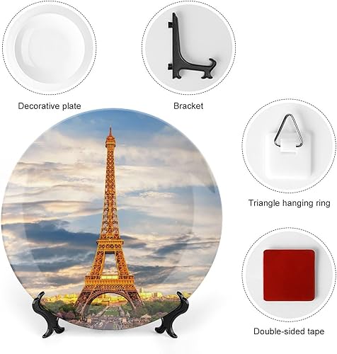Miniatura 3 de Torre Eiffel París Francia - Placa decorativa de pared para colgar en la pared, placa decorativa de cerámica para colgar en la pared, regalo de