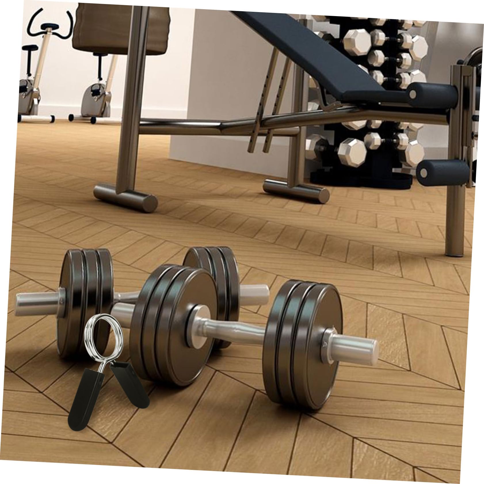 OSOLADY Barbell Spring Clip Collars 4pcs Dumbbell Bar Buckle Bar Clamps Exercise Collars Men's Weight Lifting Accessories