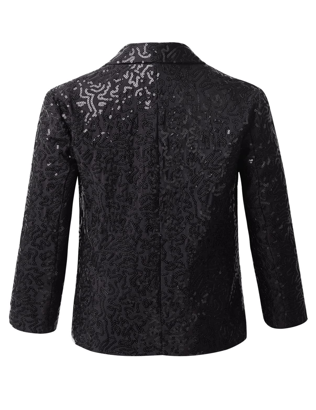 inhzoy Enfant Garçon Costume Paillette de Mariage Manches Longues Élégant Sequin Blazer Vestons Smoking Banquet Party Formal Gentleman Brillant Costume