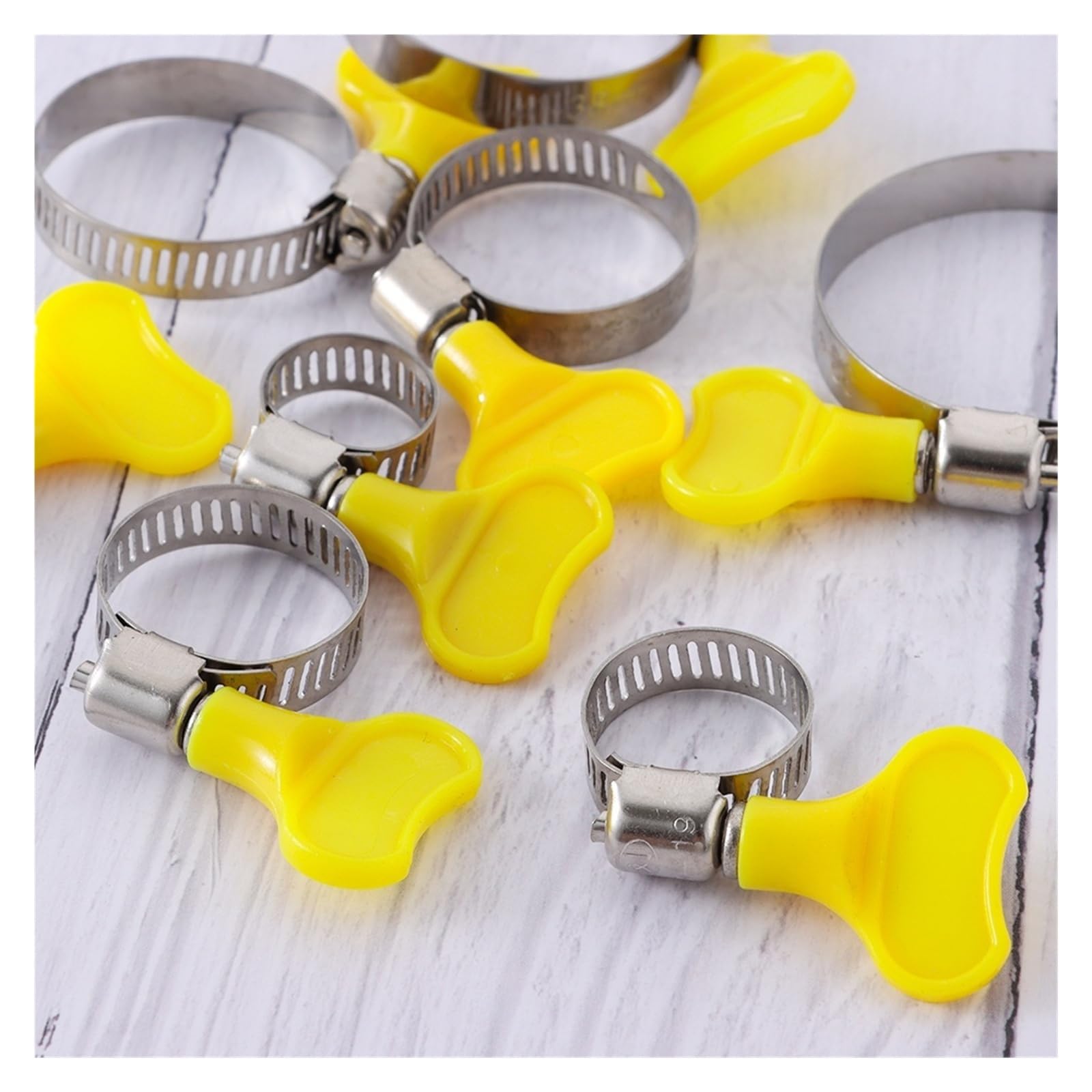 Lot de 5 colliers de serrage circulaires en acier inoxydable pour tuyau d'air, eau, carburant, fixations de tuyaux d'eau, colliers de serrage très résistants (19-29 mm de type 1)