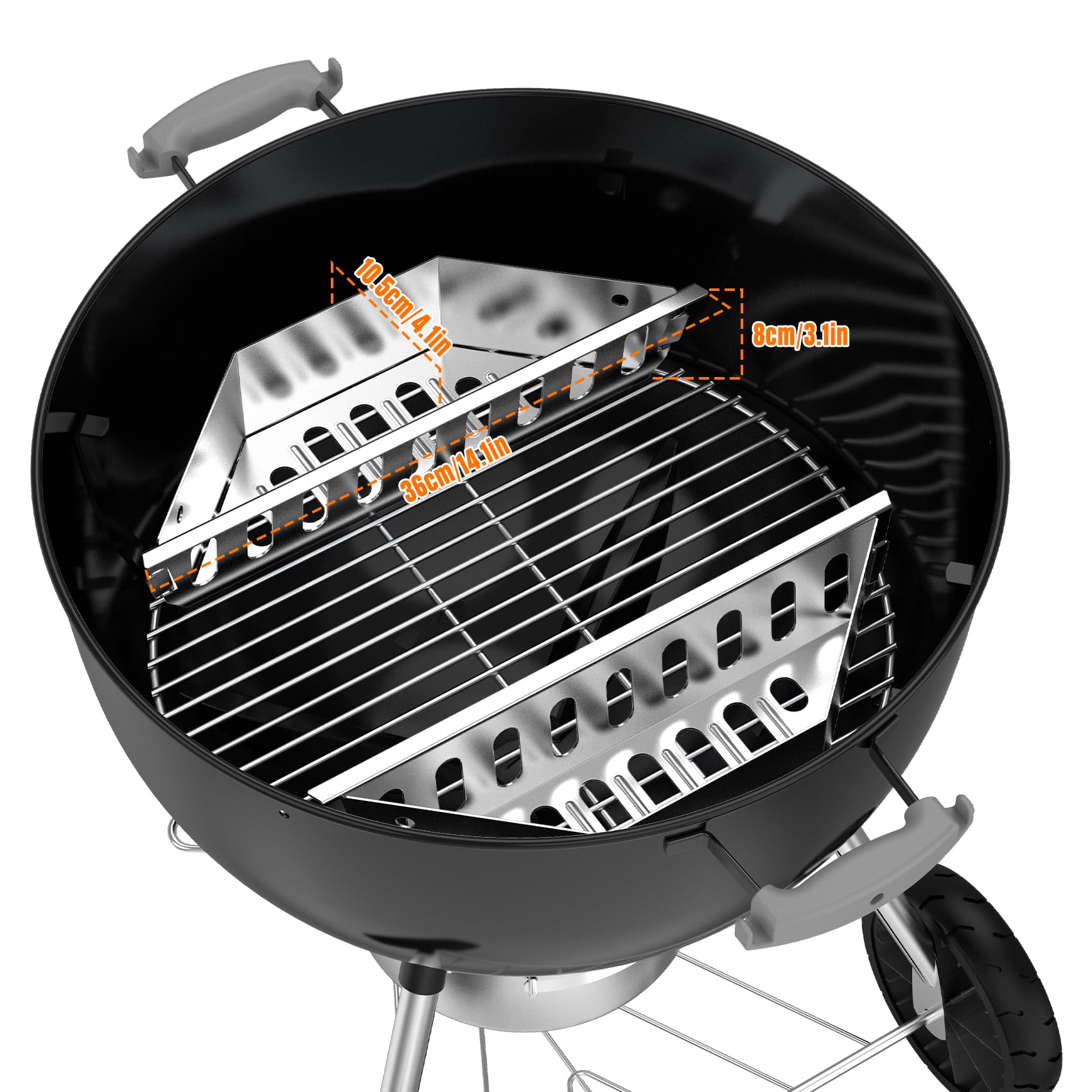 Onlyfire Cestello in acciaio inox per carbonella Weber da 55,9 cm per barbecue a carbone