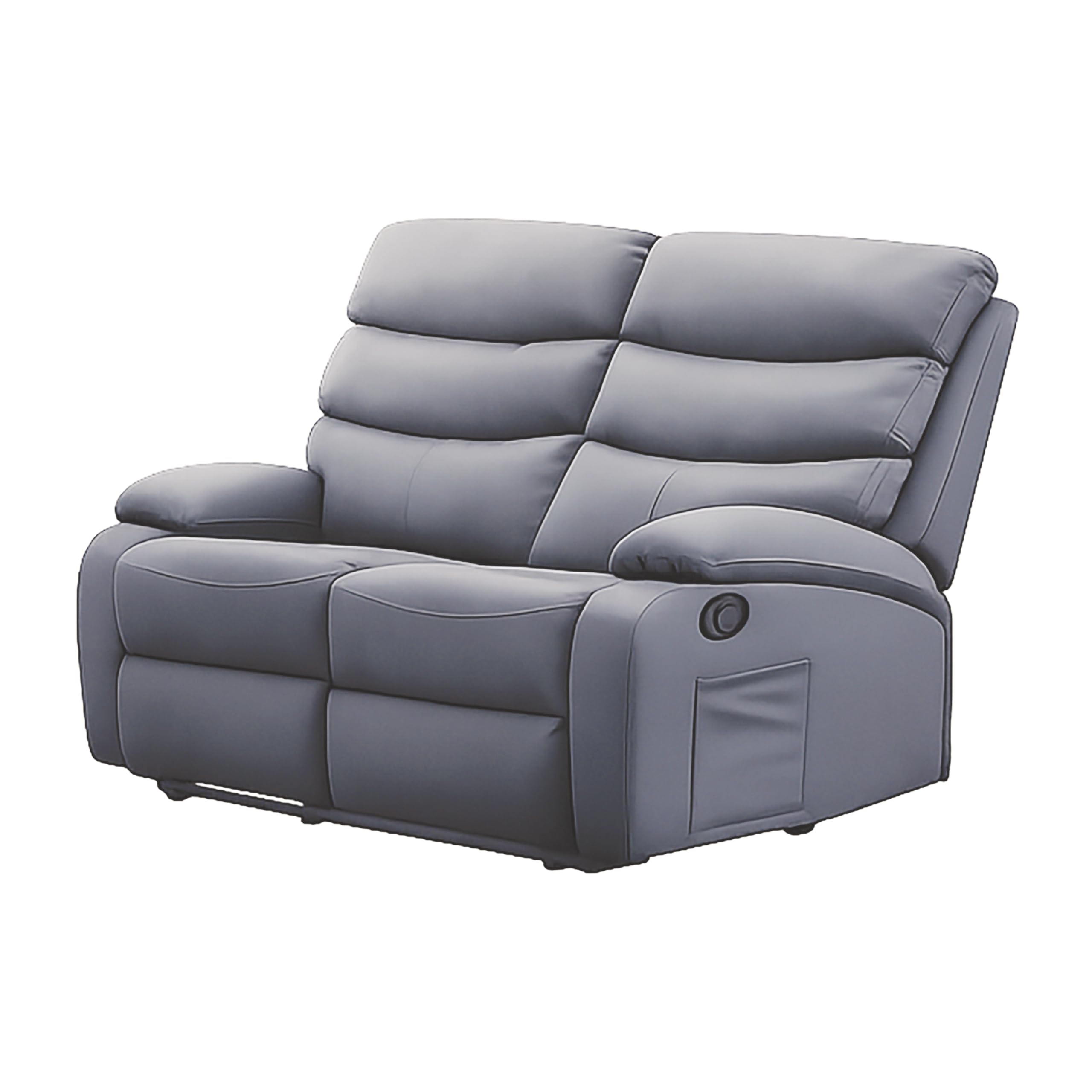 Kidsaw Berkshire Grey Faux Leather 2 Seater Recliner Sofa