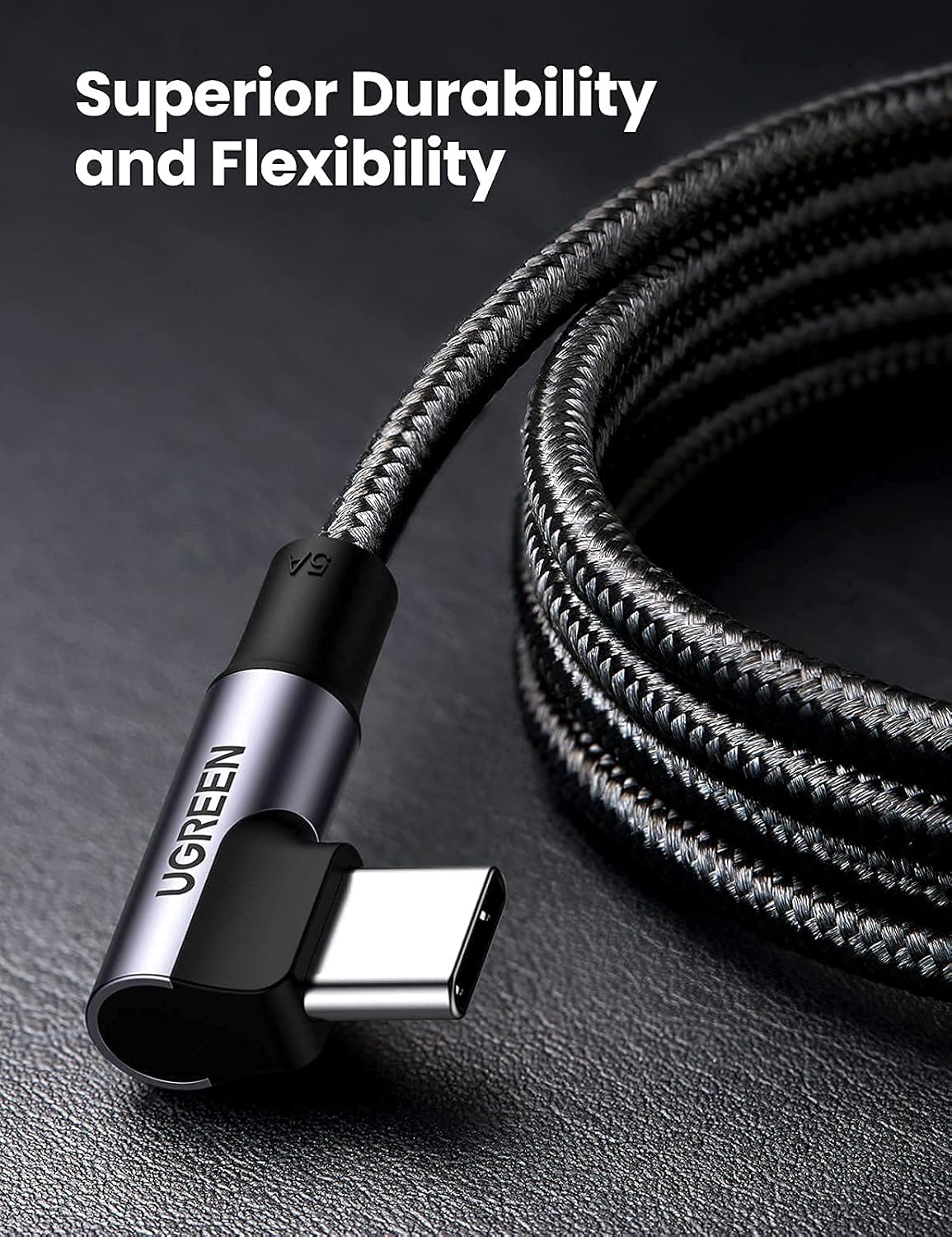 UGREEN [Bundle] 100W 2 Pack 6FT 10FT USB C to USB C Cable Right Angle Type C Fast Charger Cable Nylon Braided Charging Cord Compatible for MacBook Pro Air iPad Pro 2021 Dell Pixel Galaxy S21 Note 20