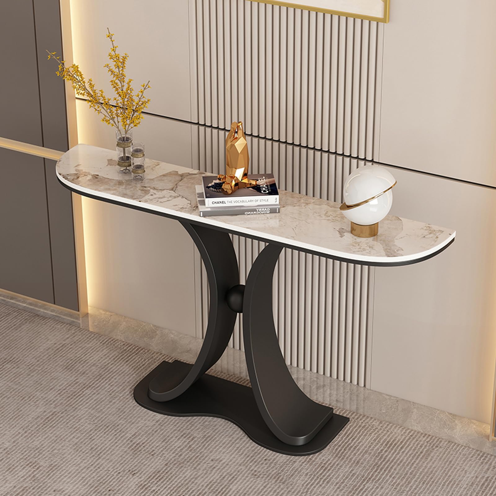 Mesa de sofá estrecha para salón moderna que transforma la entrada de tu hogar 1