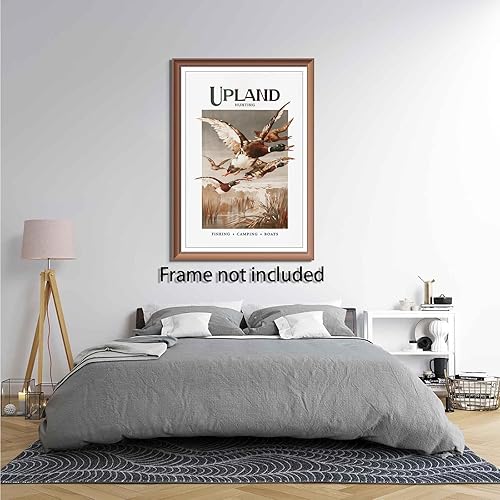 Miniatura 4 de Retro Mallard Print Gift for Hunter Hunting Art Poster Cabin Wall Decor Bird Artwork Outdoorsy Dad 12x16in Unframed