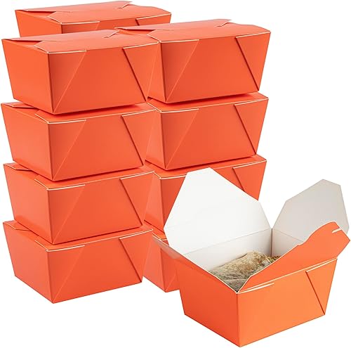 Miniatura 55 de Restaurantware Bio Tek - Cajas para llevar de 45 onzas, 50 loncheras para llevar, con cierre de tabulación, resistentes al calor, desechables, Rojo