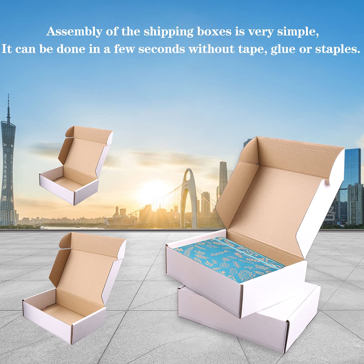 JIUZHOUXIN Shipping Boxes, 12''x9''x4'' Which is Anti-Impact Come with Exquisite Sealing Label.Suitable E-Commerce Packaging, Shipping Packaging.