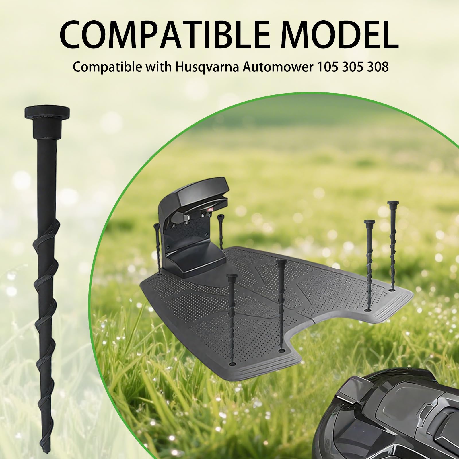 10 Pezzi Viti per Stazione di Ricarica Tosaerba Compatibili con Husqvarna Automower 105 305 308, 13,7cm Picchetti Giardino per 308X 220AC 230ACX 260ACX 265ACX 320 330X, Attrezzi da Giardino