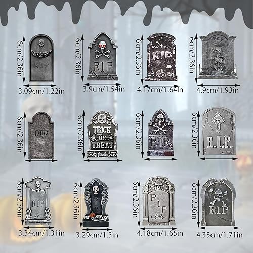 Miniatura 5 de 60 piezas de decoración de cupcakes de Halloween, lápida, cementerio, decoración de cupcakes, decoración de cupcakes de Halloween, palillos de mesa