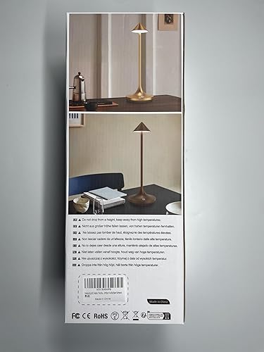 Miniatura 10 de Lámpara de mesa LED inalámbrica, lámparas de mesa recargables de 6000 mAh, modernas y portátiles, regulables, pequeñas luces de escritorio