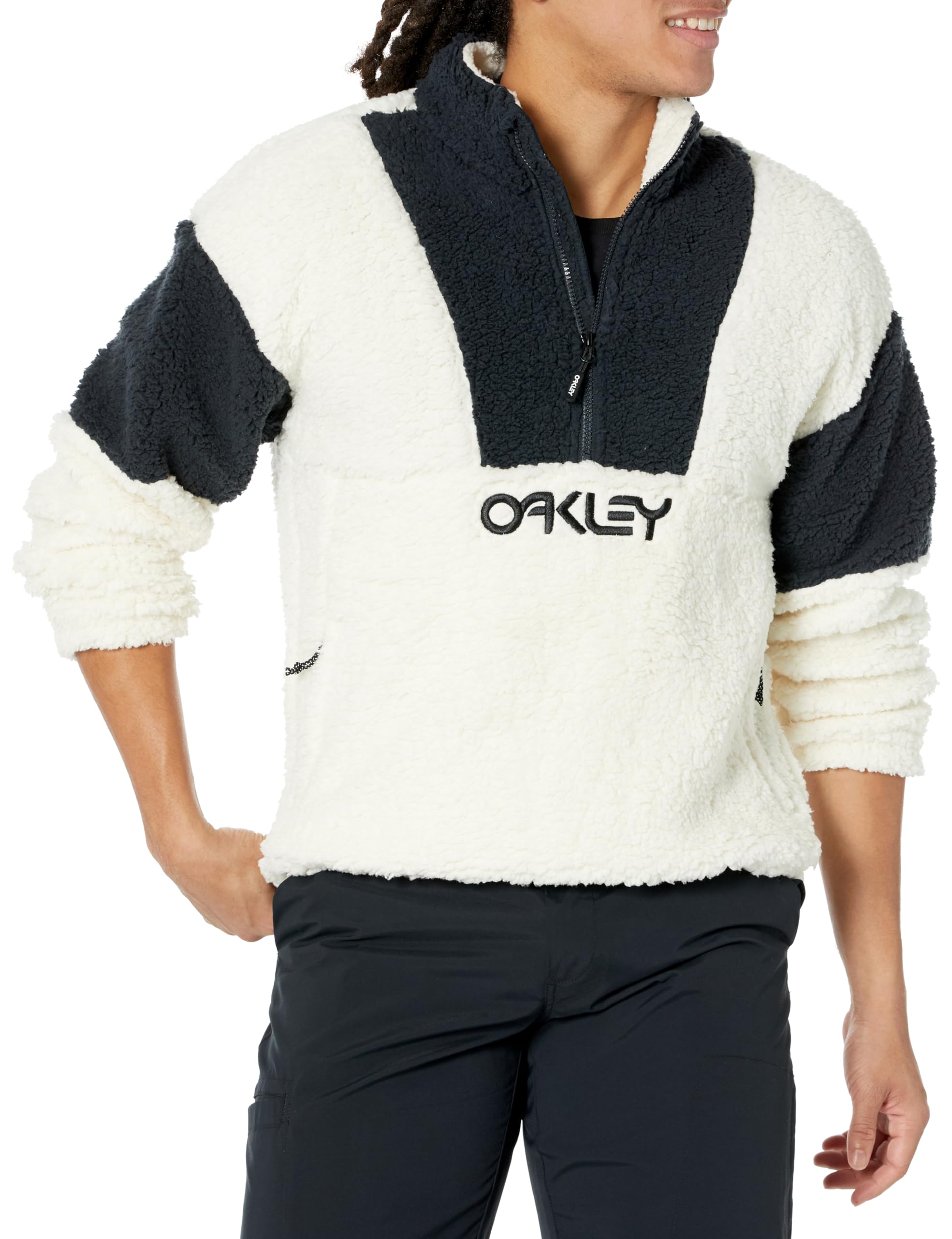 Oakley Tnp Ember Pull en Polaire Semi-zippé, Blanc Arctique, 28 W/34 L