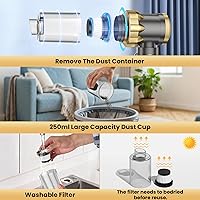 Vista 4 de Car Vacuum Portable Cordless - Handheld Vacuum Cleaner with 16000PA Strong Suction